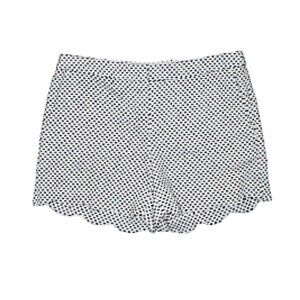 Saint Tropez West Womens 10 Shorts Scalloped White Navy Dots Nautical Coastal